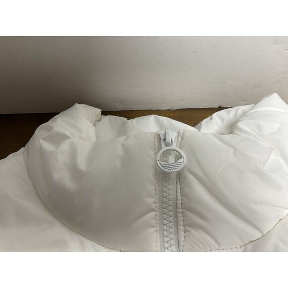 Adidas Puffer Jacket Coat Insulated Women's Medium White Trefoil Logo - Picture 4 of 16